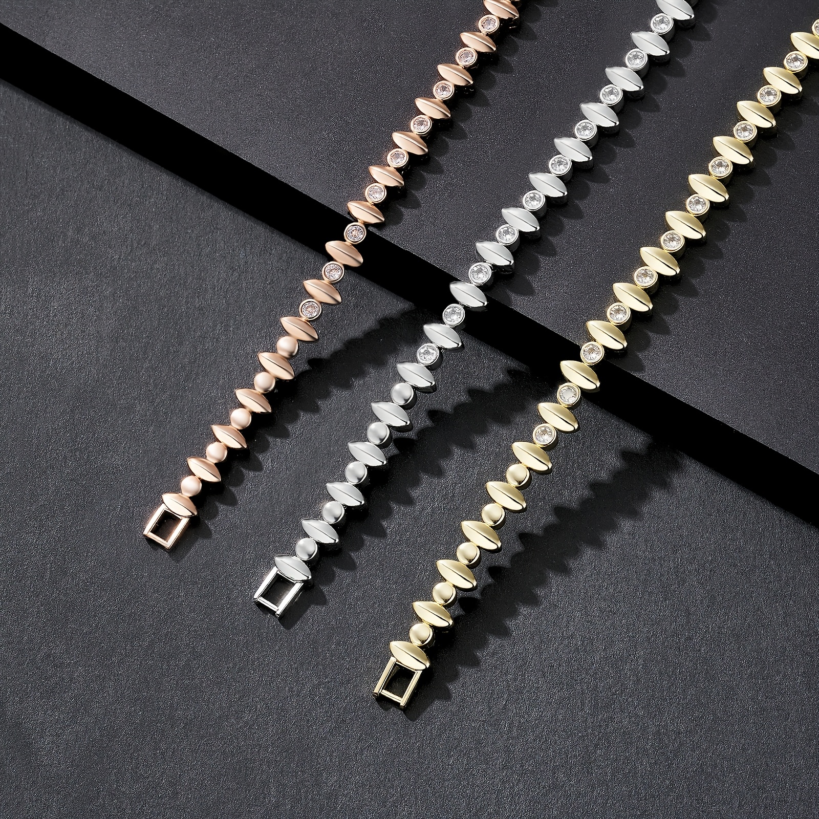 Men's Irregular Oval Bracelet, Trendy Hip-Hop Style